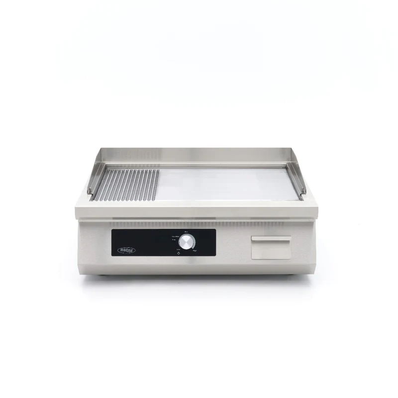 Plancha à induction 700 - lisse et rainurée - 5 000 W - double - Maxima