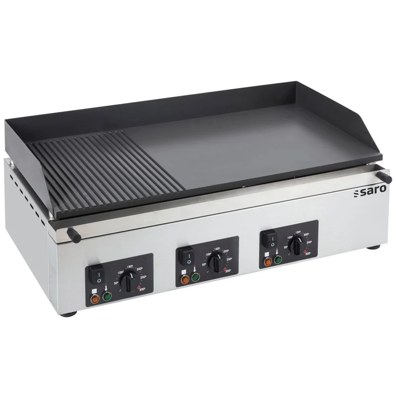 Plancha GPK 810 1/3 rainurée 2/3 lisse - 6 kW - Saro