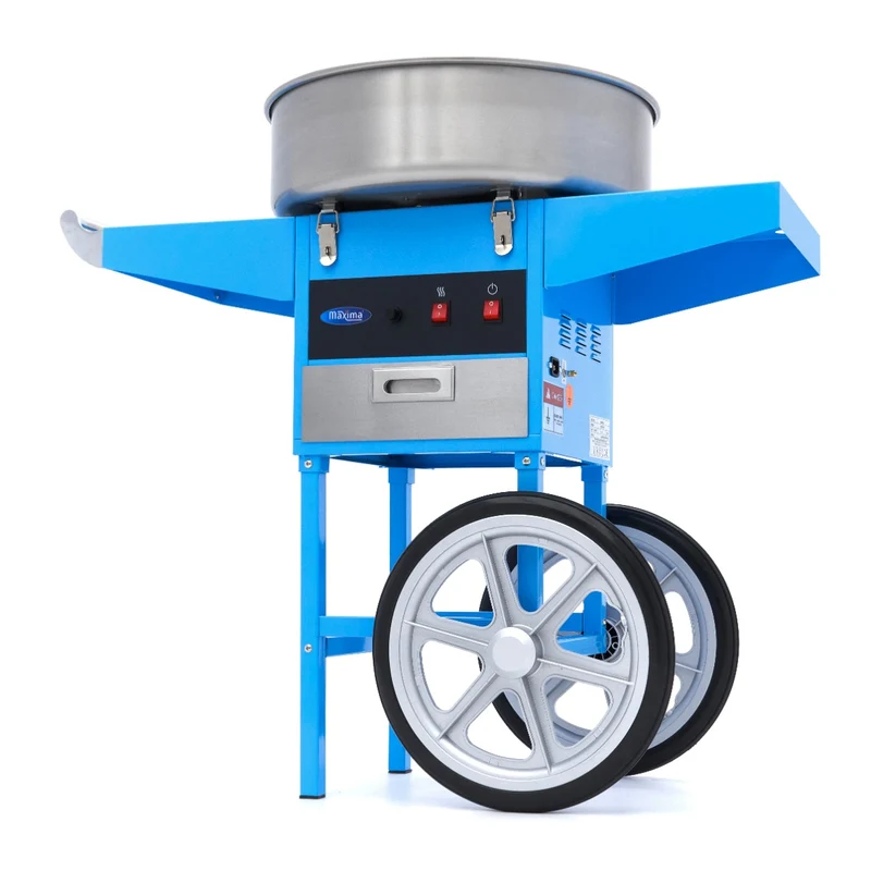 Machine à barbe à papa - Ø 52cm - Bleu - avec chariot