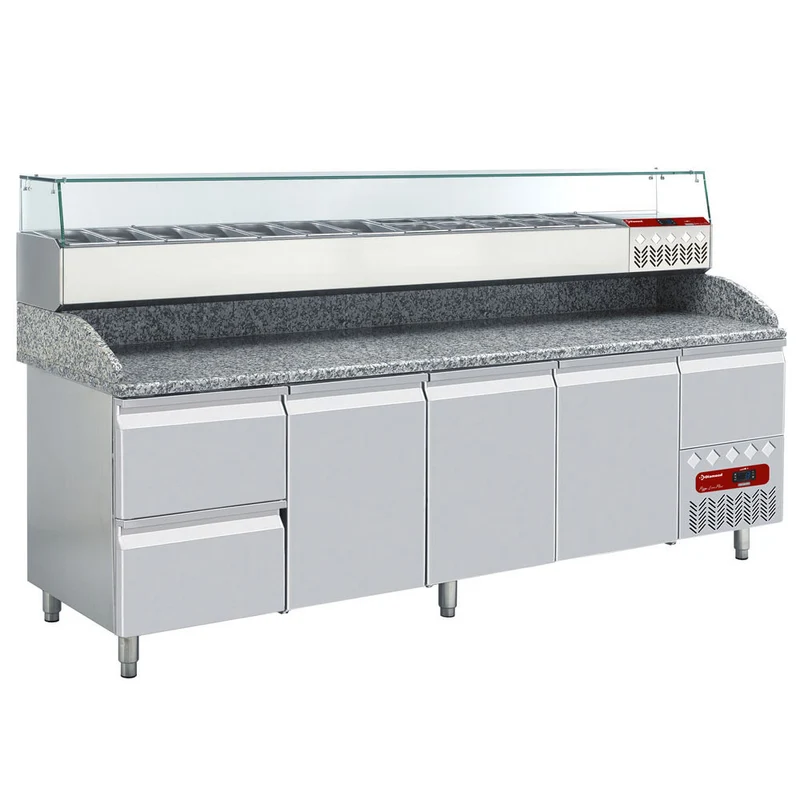 Ensemble table frigo + structure réfrigérée - 3 portes - Diamond