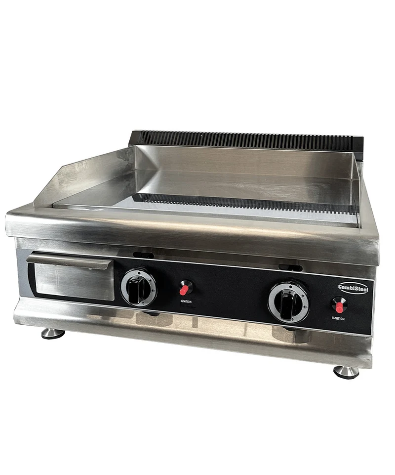 Plancha gaz chromé 2 brûleurs - Combisteel