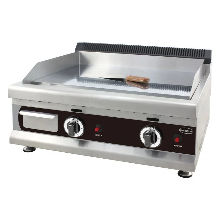 Plancha à gaz chromée 2 brûleurs 650 - Combisteel