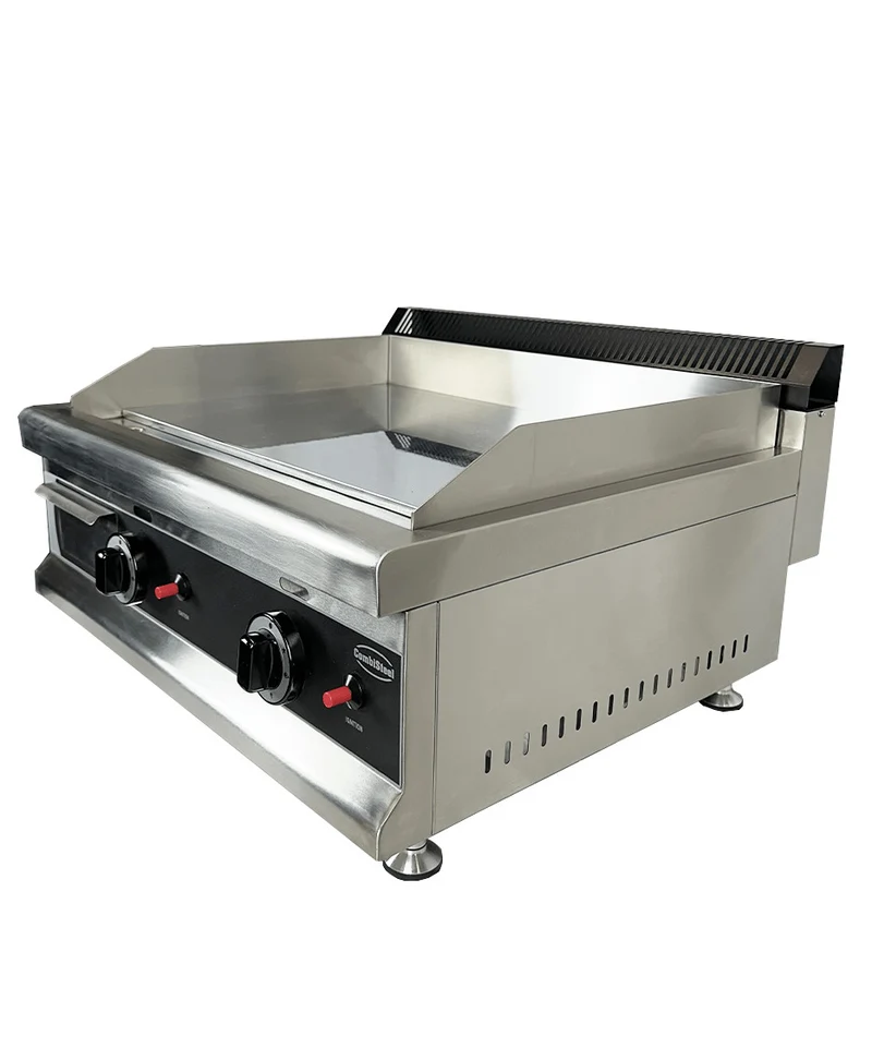 Plancha à gaz chromée 2 brûleurs 650 - Combisteel