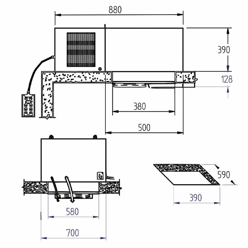 Groupe réfrigéréé plafond - 5 + 5 - 0,84 kW - Diamond