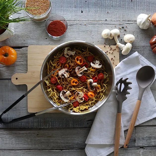 Wok amovible Iris en acier inoxydable 28 cm