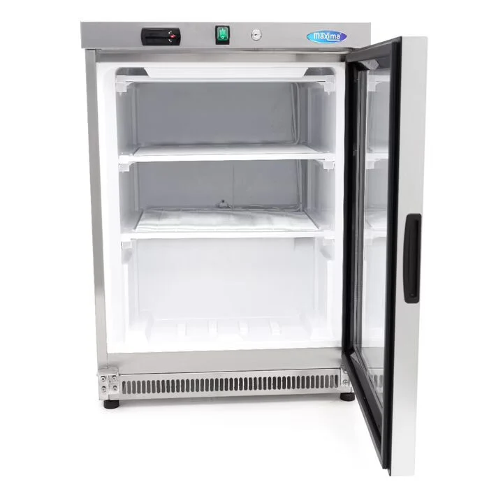 Armoire négative - 200 L - acier inoxydable - avec porte en verre