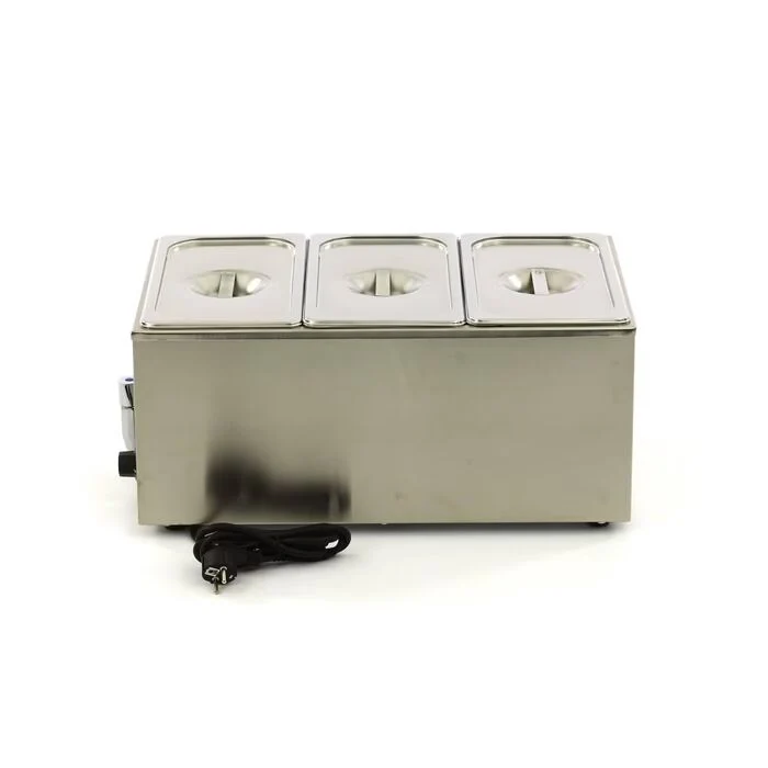 Bain Marie - avec robinet - incl 3 x 1/3 GN set - électrique