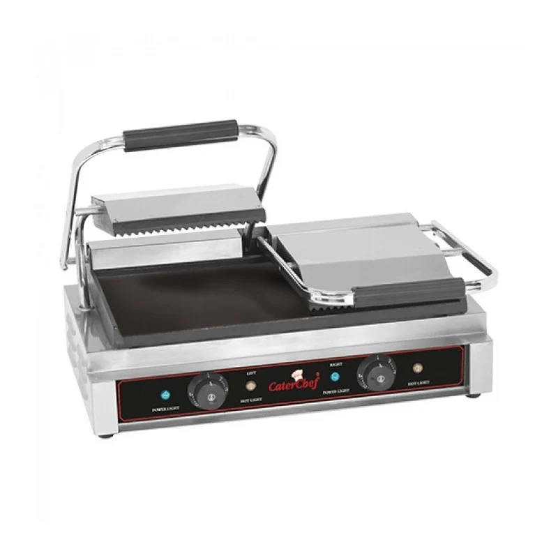 Grill de contact lisse-rainurée double - Caterchef star