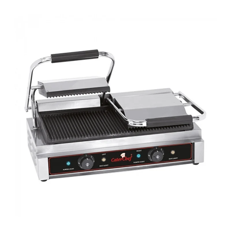 Grill de contact rainurée 2 zones de chauffage - Caterchef star