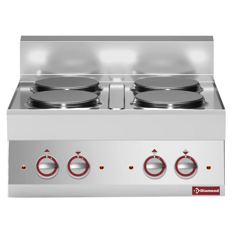 Cuisinière électrique 4 plaques - Réf. E65/4P7T-N - 10,4 kW - Diamond