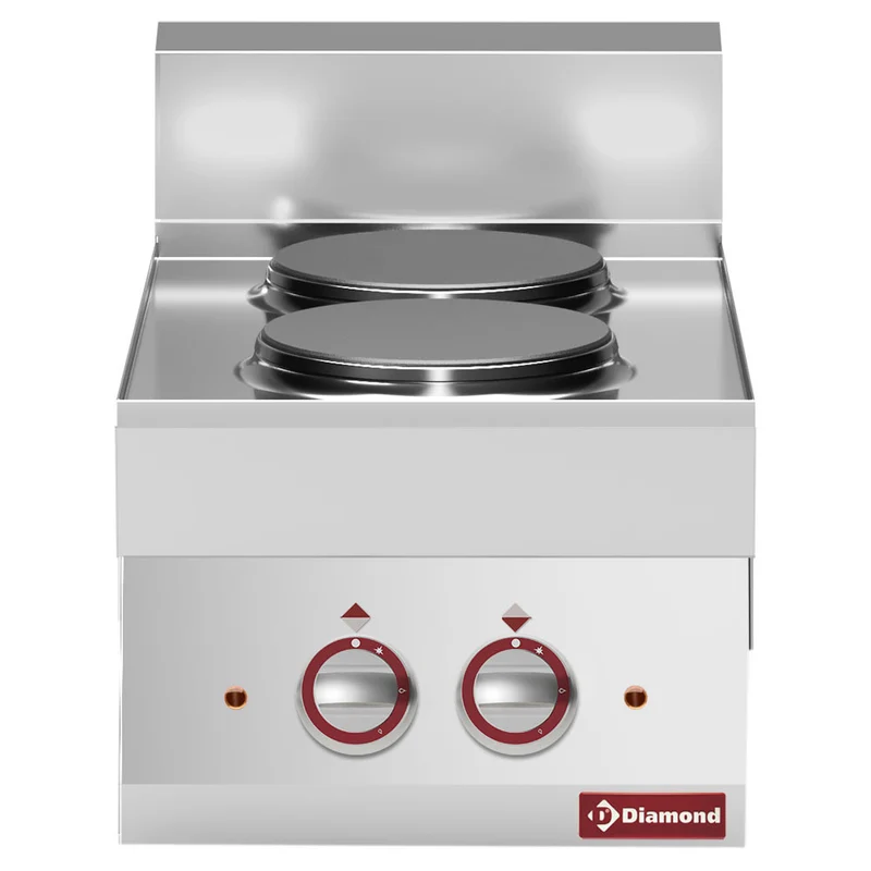 Cuisinière électrique 2 plaques fonte - Réf. E65/2P4T-230V/3-N - Diamond