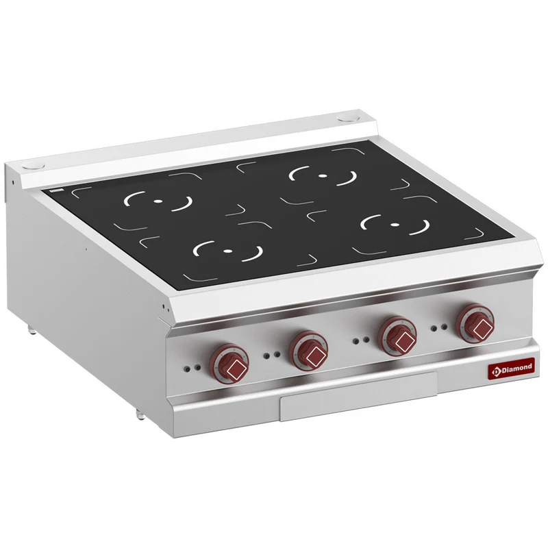 Cuisinière électrique 4 foyers induction - Réf. E7/4ID7T-N - 14 kW - Diamond