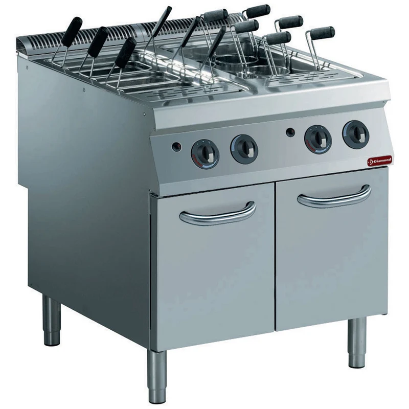 Cuiseur à pâtes gaz - 2 cuves GN 1/16 sur meuble - 40 L - Diamond