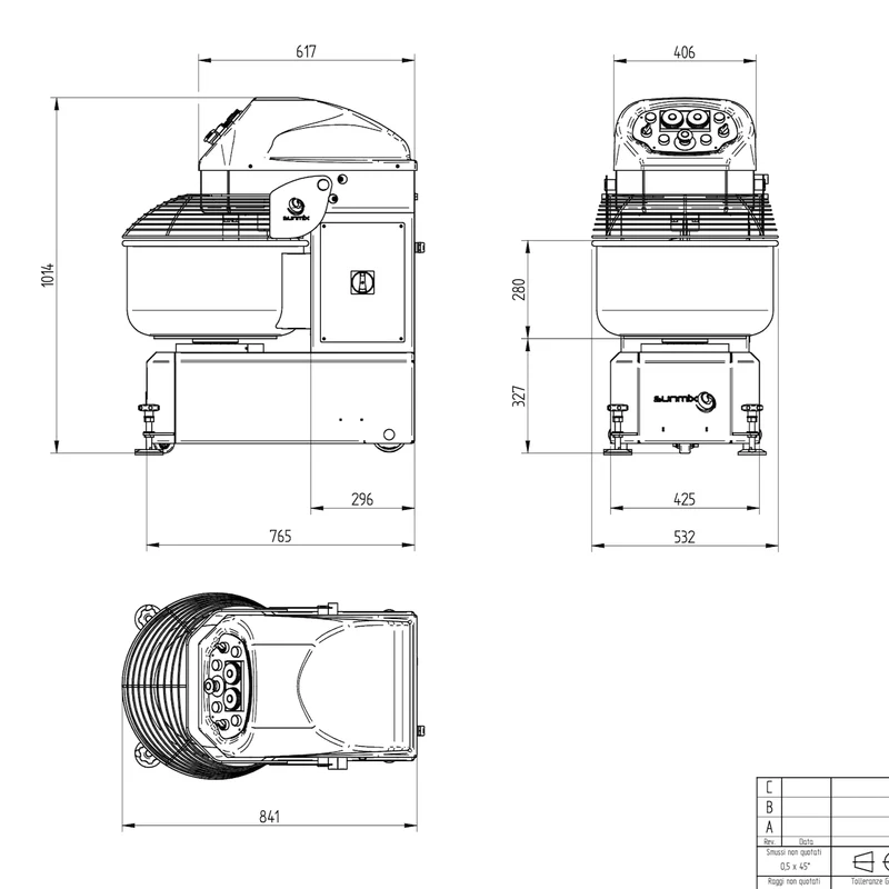 Sunmix Smart Line 40kg Spiral Dough Mixer
