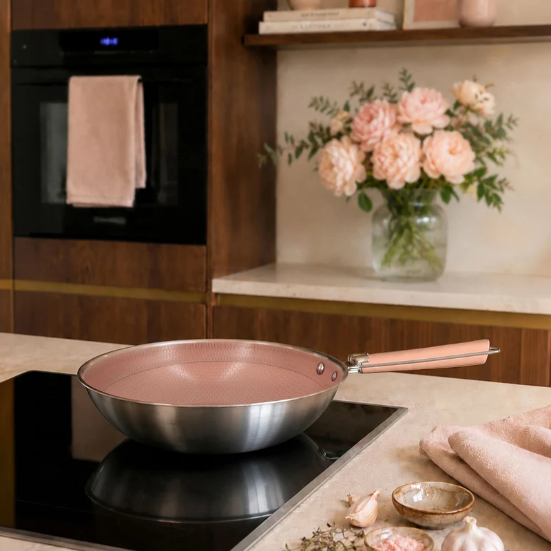 Wok Aglaé 28cm en acier inoxydable