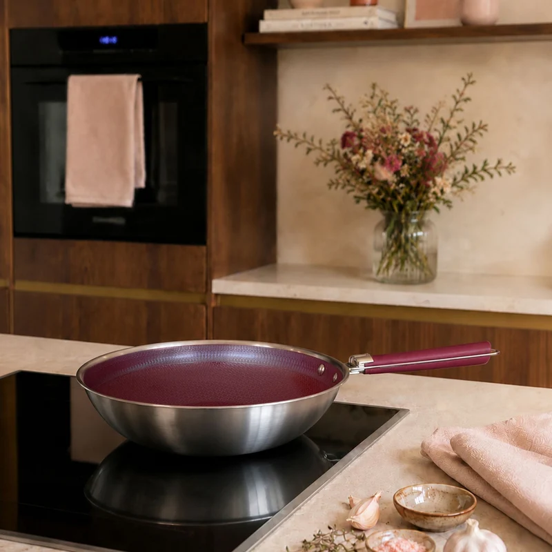 Wok Aglaé 28cm en acier inoxydable