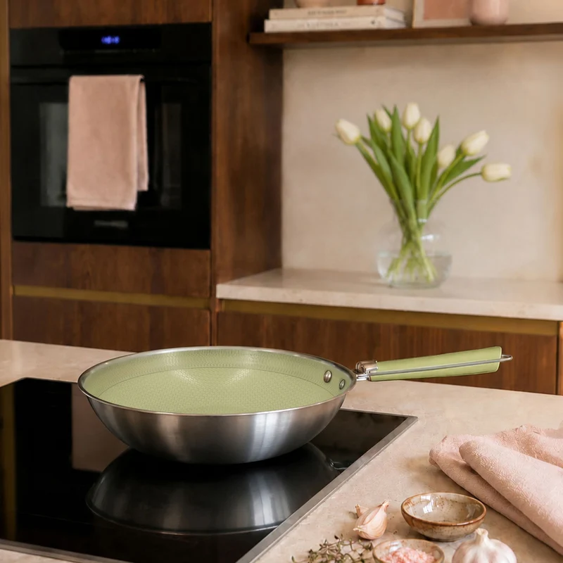 Wok Aglaé 28cm en acier inoxydable