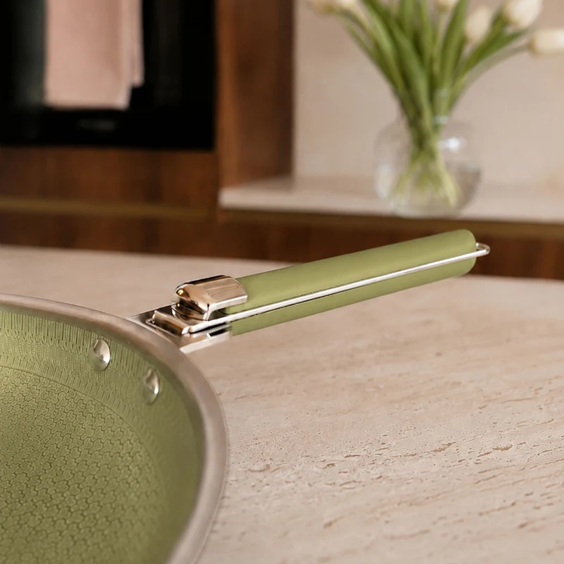 Wok Aglaé 28cm en acier inoxydable