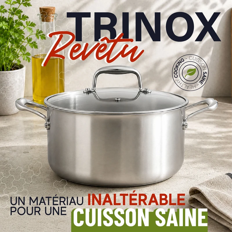 Faitout Trinox Ø20 cm en acier inoxydable revêtu