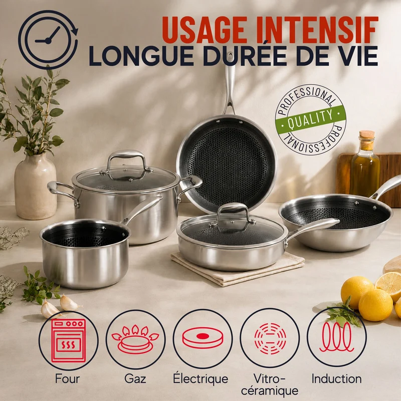 Sauteuse Trinox Ø24 cm en acier inoxydable revêtu
