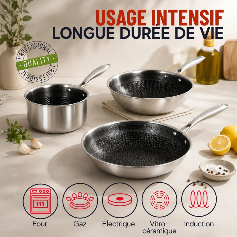 Casserole Trinox Ø14 cm en acier inoxydable avec revêtement antiadhésif sans PFAS