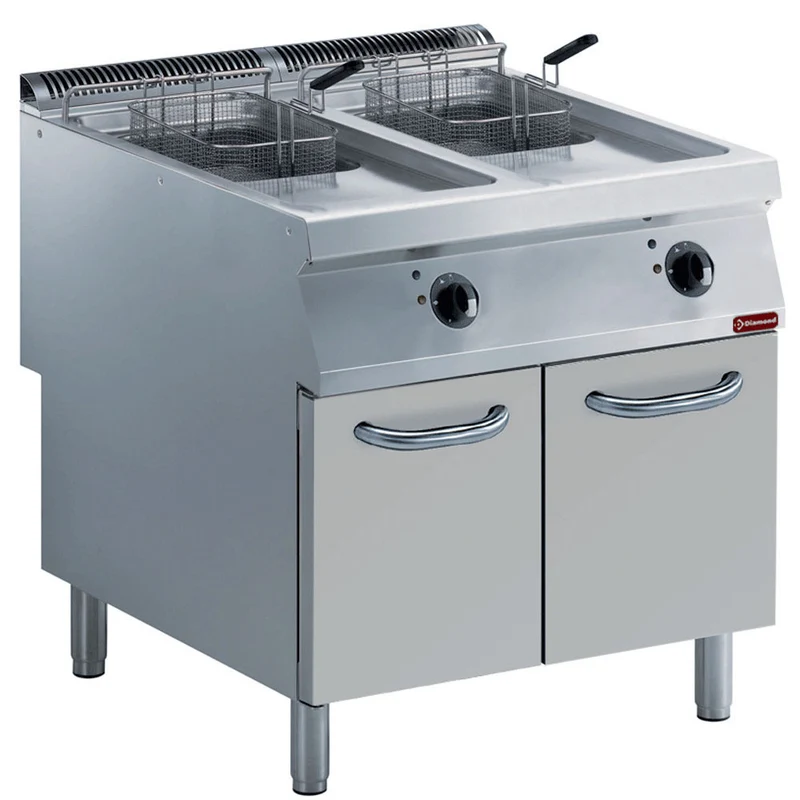 Friteuse électrique 2 cuves 15 lt en -y- meuble - Diamond
