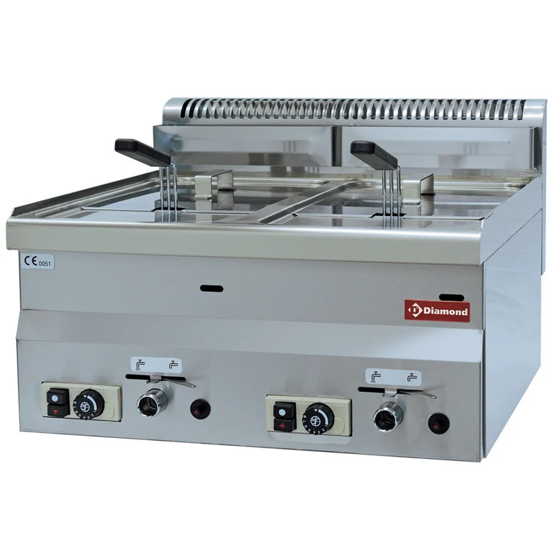 Friteuse gaz, 2 cuves 8 litres - Réf. G60/F16-6T - Diamond