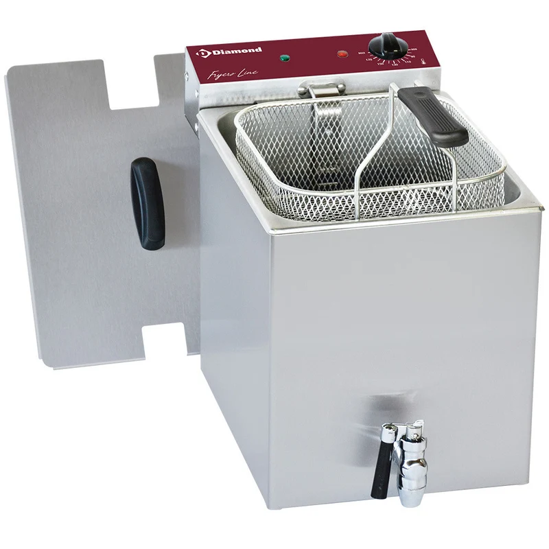 Friteuse électrique.de table 8 Lit.+ robinet de vidange - 3 kW - Diamond