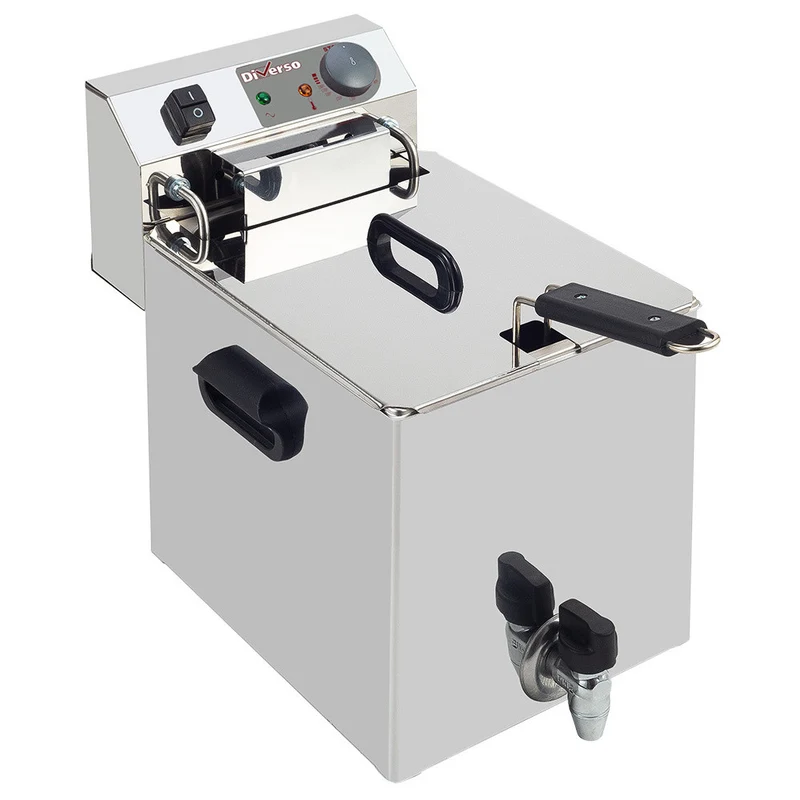 Friteuse de table électrique 10 litres + robinet de vidange - Diverso - 4,5 kW - Diamond