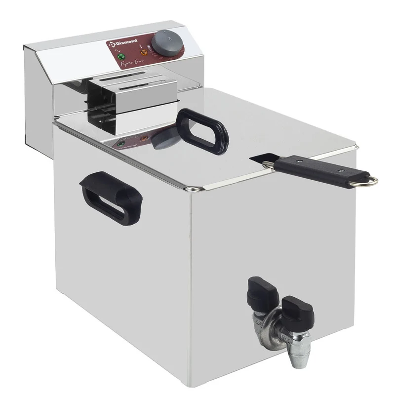 Friteuse de table élec 8 litres +robinet - 3,5 kW - Diamond