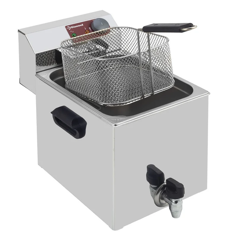 Friteuse de table élec 8 litres +robinet - 3,5 kW - Diamond