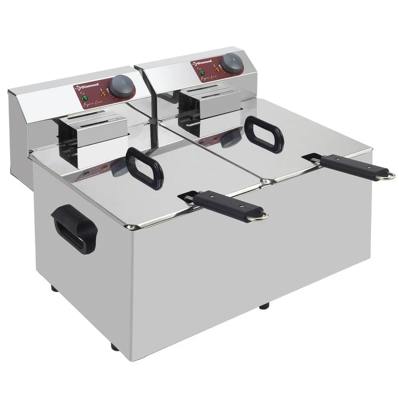 Friteuse de table électrique 2x7 litres - 6,4 kW - Diamond
