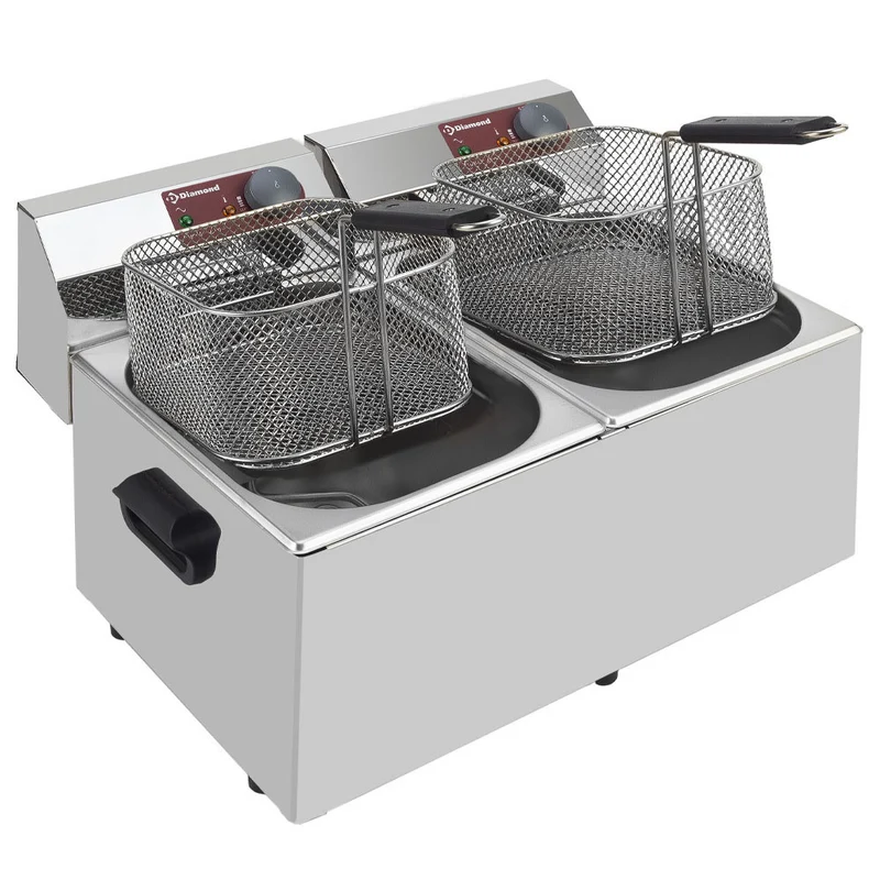 Friteuse de table électrique 2x7 litres - 6,4 kW - Diamond