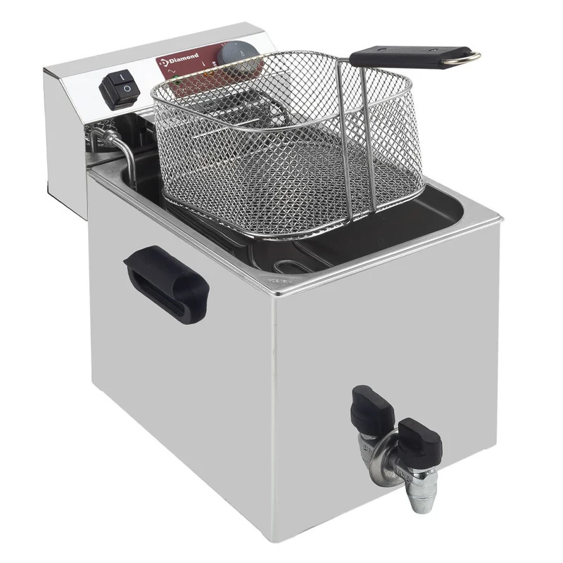 Friteuse de table élec 10 litres - robinet - 4,5 kW - Diamond