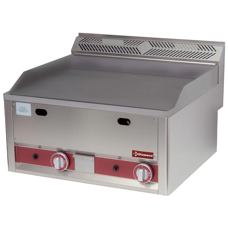 Double plaque de cuisson gaz - lisse - Plancha gaz - Diamond