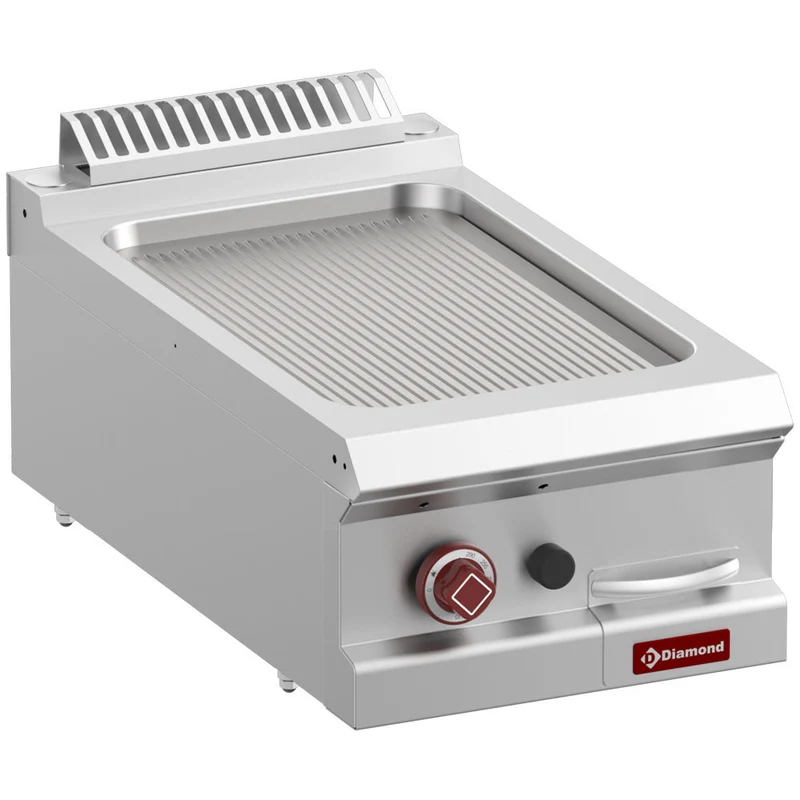 Plaque de cuisson gaz rainurée - module 1/2 - Plancha gaz - Diamond
