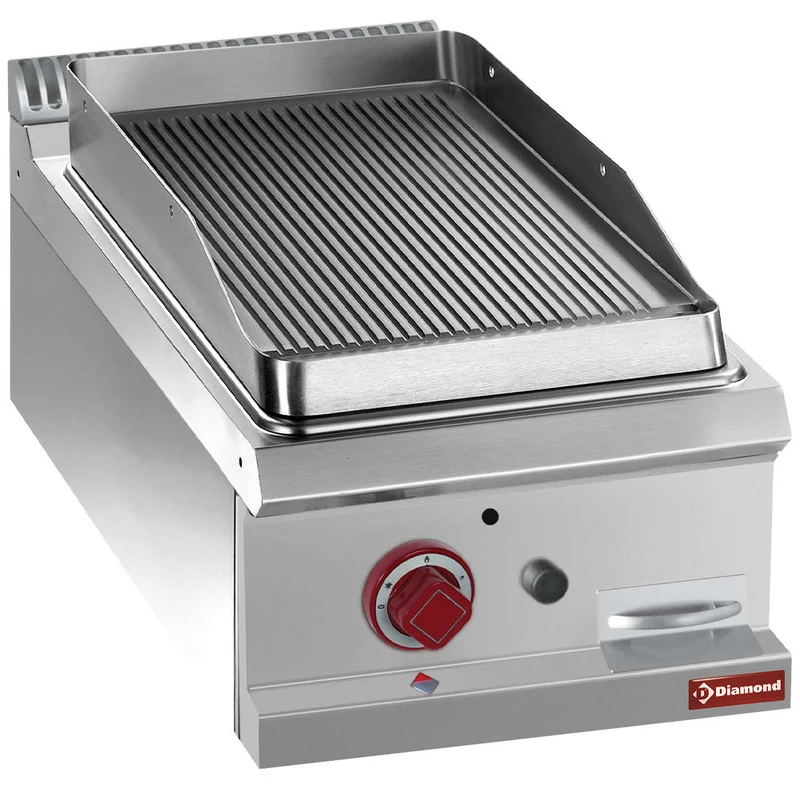 Plaque de cuisson gaz rainurée module 1/2 - Plancha gaz - Diamond