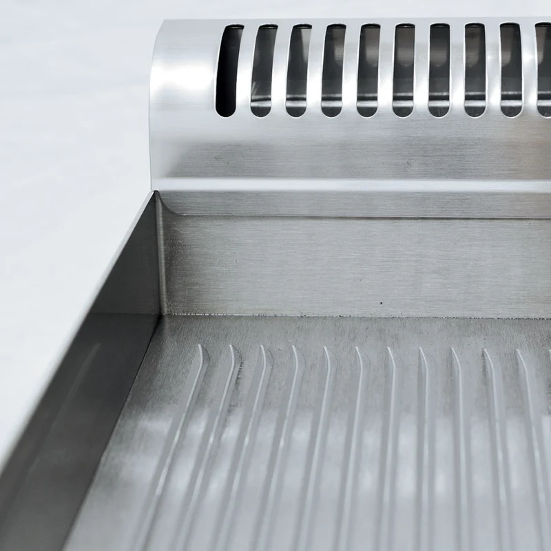 Plaque de cuisson gaz 2/3 lisse 1/3 nervurée - Plancha gaz - Diamond