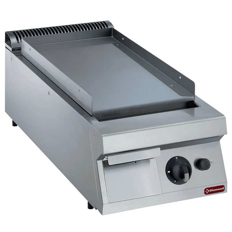 Plaque de cuisson gaz lisse - top - Réf. G22/PL4T-N - Plancha gaz - Diamond