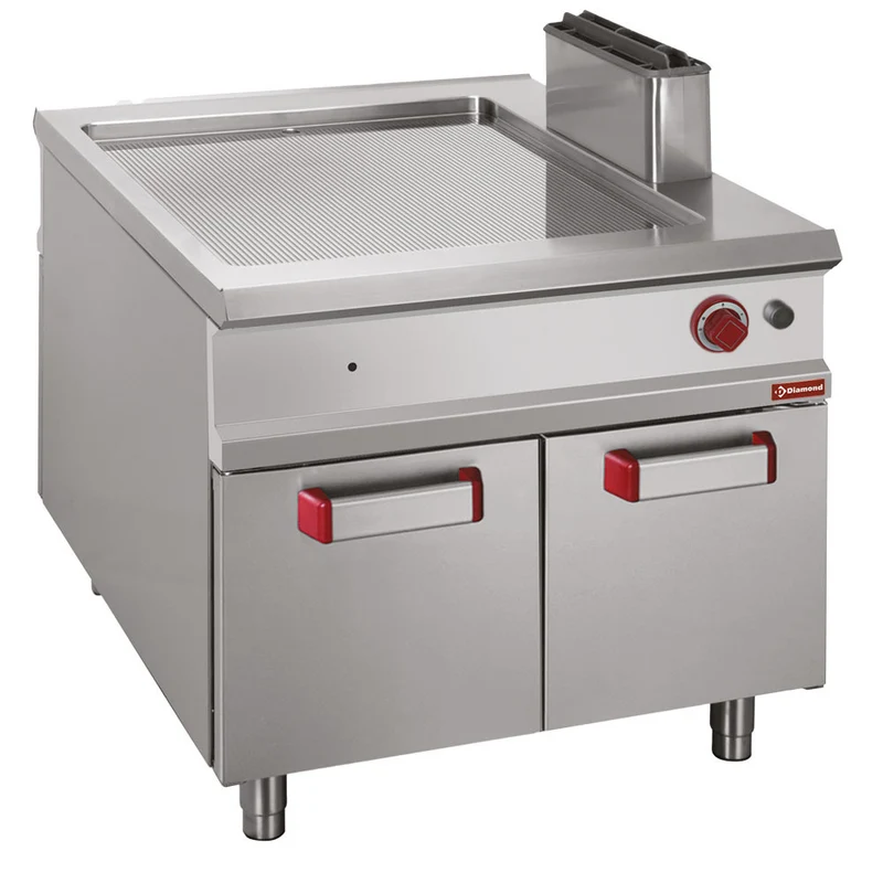 Plaque de cuisson rainurée gaz - GN2/1 - Plancha gaz - Diamond