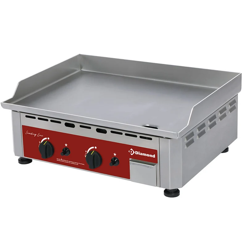 Plaque à snacker gaz double - surface inox - Plancha gaz - Diamond