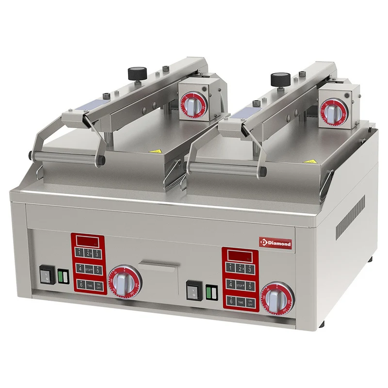 Grill Clam lisse, chromé, 4x 230/1V - Plancha électrique - 12 kW - Diamond