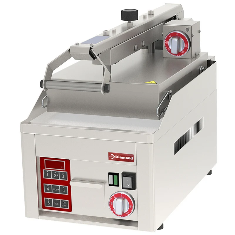 Grill Clam lisse, chromée, 2x 230/1V - Plancha électrique - 6 kW - Diamond