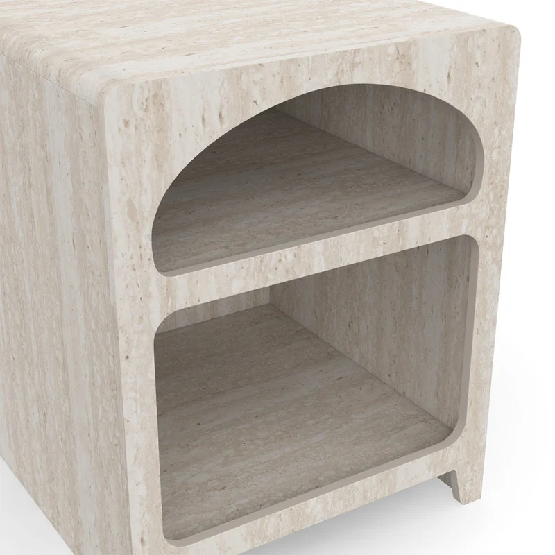 Tables de chevet Alyana organiques effet travertin - lot de 2