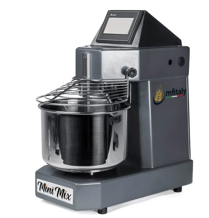 MFItaly MINIMIX PRO 5kg Spiral Dough Mixer – Dark Grey, Touchscreen & LED Bowl Light