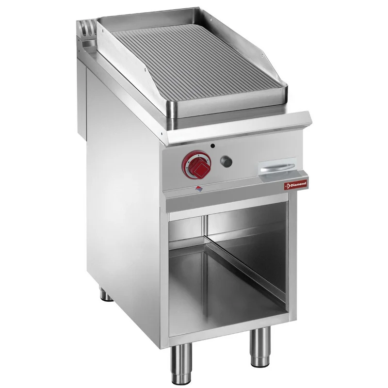 Plaque de cuisson rainurée gaz module 1/2 - Réf. G9/PRA4 - Plancha gaz - Diamond