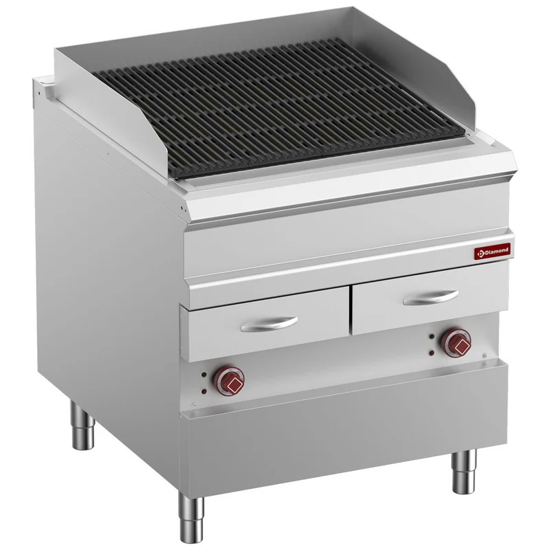 Grill vapeur électrique fonte -module 1/1 - Réf. E9/GVQA8-N - 14 kW - Diamond