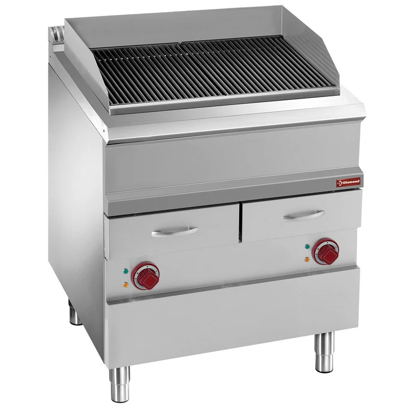 Grill vapeur électrique fonte -module 1/1 - Réf. E7/GVQA8 - 12 kW - Diamond