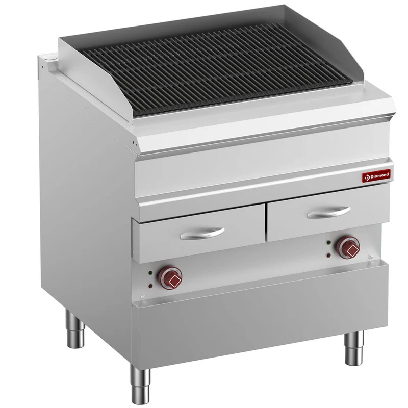 Grill vapeur électrique fonte -module 1/1 - Réf. E7/GVQA8-N - 12 kW - Diamond