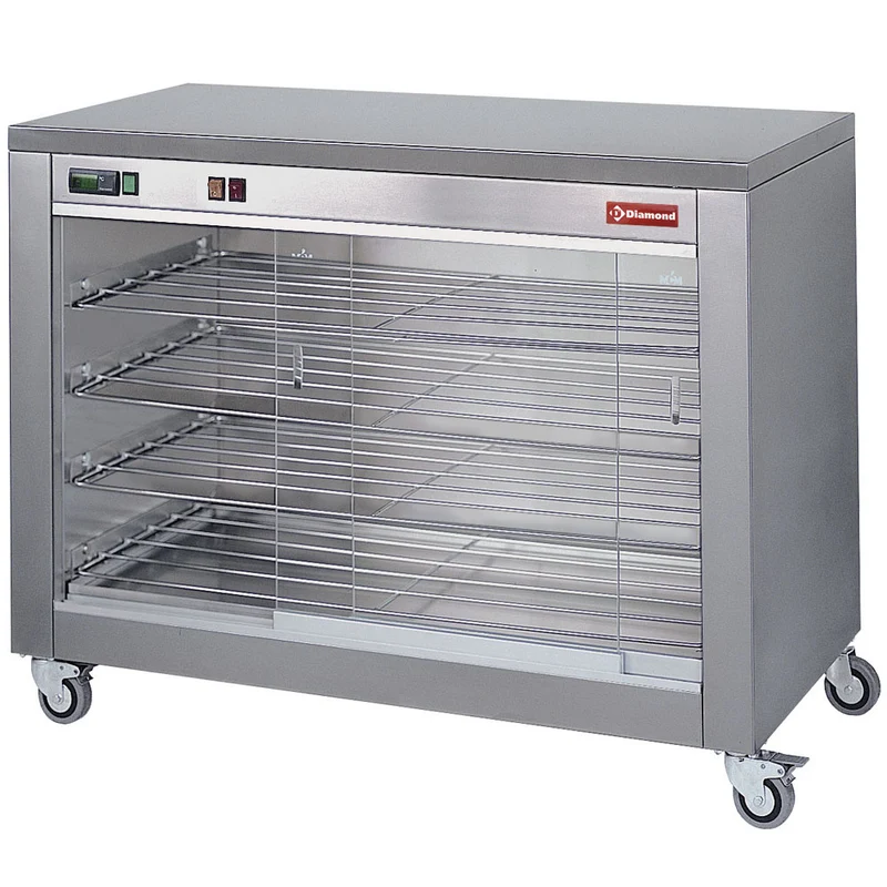Armoire vitrine chauffante 60 poulets sur roues - Accessoires rôtissoire - Diamond